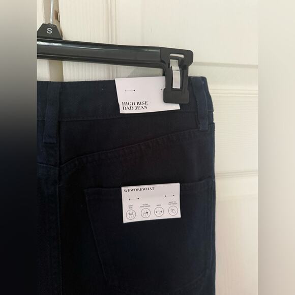NWT WeWoreWhat High Rise Dad Jeans Ultra Flattering Soft Touch Denim Dark Blue - Picture 8 of 11